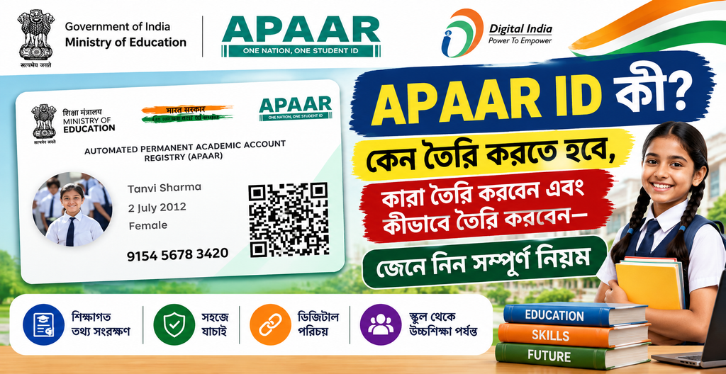 APAAR ID কী? কেন তৈরি করতে হবে, কারা তৈরি করবেন এবং কীভাবে তৈরি করবেন—জেনে নিন সম্পূর্ণ নিয়ম